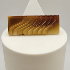 Vintage Czechoslovakian Swirled Brooch Pin Brown / Tan Color